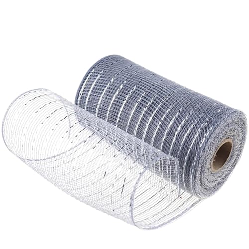 Farbband 2 Stück 10 Yards Bänder Tüllband Netzbänder for Geschenkblumen Verpackungsnetz Handwerk Dekoration Festivalbedarf FüR Die Dekoration(Silver) von QAZWZG