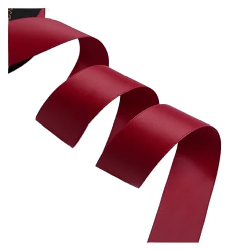 Farbband 2 Stück 25 mm mattes Band, Satinbänder, DIY-Rosen, Bastelbedarf, Nähzubehör, Scrapbooking-Material, 20 Yards/Rolle FüR Die Dekoration(Wine red) von QAZWZG