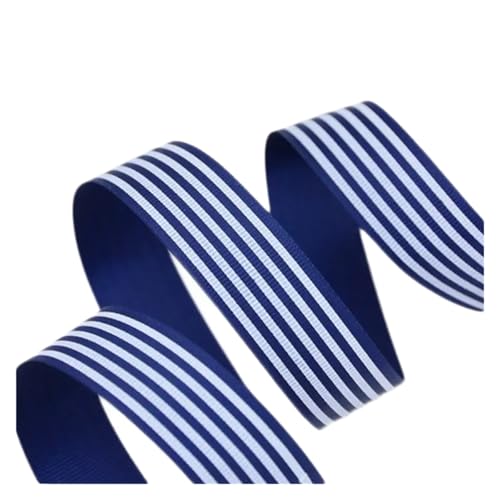 Farbband 3/5 Stück (20 Yards/Lot) (25 mm) bedrucktes Band, Wickeldekoration, Bänder, Dekoration, Hochzeit, Versorgung FüR Die Dekoration(Dark blue,5pcs) von QAZWZG