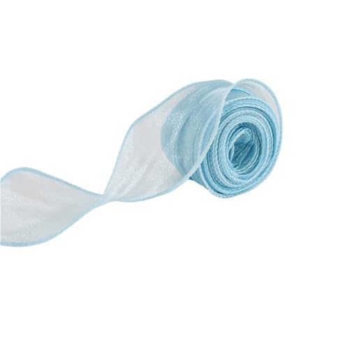 Farbband 3/5 Stück 10 Yards/Rolle Bänder Chiffon Seidenband Organza Satin for Bastelarbeiten Verpackung Dekoration Hochzeitssträuße Kranz Nähzubehör FüR Die Dekoration(Blue,3pcs) von QAZWZG