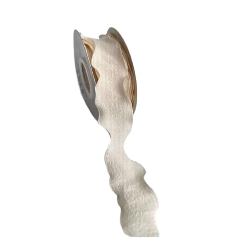 Farbband 3/5 Stück 10 Yards Bänder Wellenkante Plissee Chiffonband Verpackungsmaterial Hochzeit Geburtstag Party Blume DIY Dekor FüR Die Dekoration(Beige,3pcs) von QAZWZG