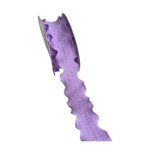 Farbband 3/5 Stück 10 Yards Bänder Wellenkante Plissee Chiffonband Verpackungsmaterial Hochzeit Geburtstag Party Blume DIY Dekor FüR Die Dekoration(Purple,3pcs) von QAZWZG