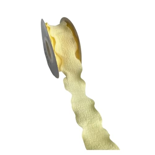 Farbband 3/5 Stück 10 Yards Bänder Wellenkante Plissee Chiffonband Verpackungsmaterial Hochzeit Geburtstag Party Blume DIY Dekor FüR Die Dekoration(Yellow,3pcs) von QAZWZG