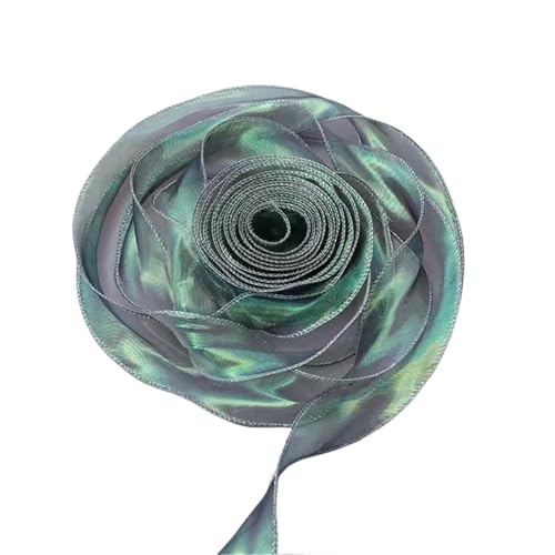 Farbband 3/5 Stück 40 mm 10 Yards Band Reflektierendes schillerndes Band mit gewelltem Rand for Geschenkverpackungen Schleife Blumenstrauß Voilebänder FüR Die Dekoration(Black,3pcs) von QAZWZG