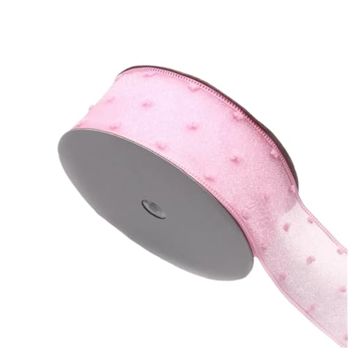 Farbband 3/5 Stück 5 Yard 40 mm Punktband handgemachte Spitze Handwerk Box Band Hochzeit Geburtstag Party DIY Dekoration Lieferungen FüR Die Dekoration(Pink,3pcs) von QAZWZG