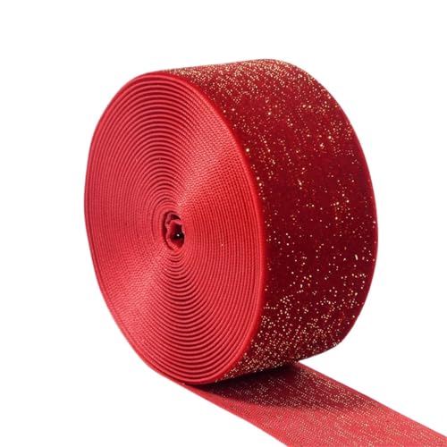 Farbband 3/5 Stück 5 Yards Samtband Rot Festivalband Schleifen Box Verpackung Band Festivalszene FüR Die Dekoration(5pcs,38mm) von QAZWZG