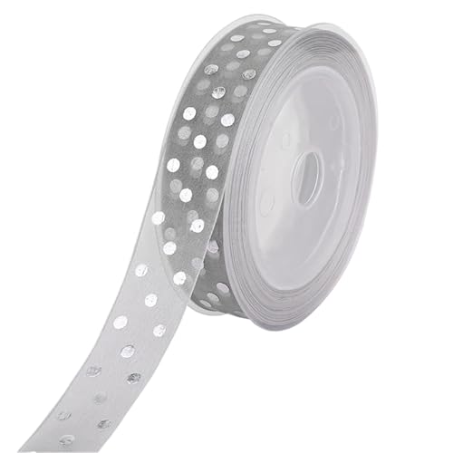 Farbband 3/5 Stück 5 m/Rolle 25 mm Punkte Bänder Hochzeit Party Weihnachtsdekoration Blumenstrauß Schleife DIY Band FüR Die Dekoration(Gray,3pcs) von QAZWZG