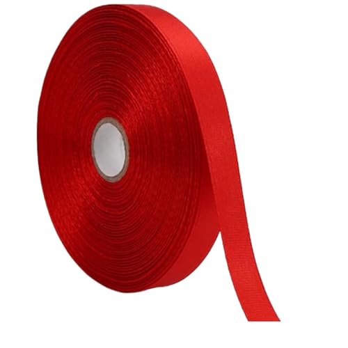 Farbband 3 Stück 12 mm Satinband 50 Yards Bänder Partybänder Kranz Hochzeit Haarschmuck Dekoration Schleifen Geschenkverpackung FüR Die Dekoration(Red) von QAZWZG