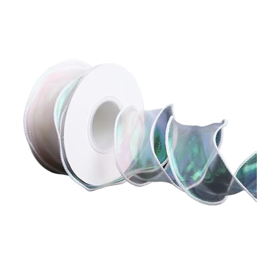 Farbband 3 Stück 40 mm Band for Kuchendekoration, umlaufender Rand, Blumenkunst, Blumenstrauß, Kopfbedeckung, Schleifenbänder, Satin, gewelltes Garn FüR Die Dekoration(White) von QAZWZG