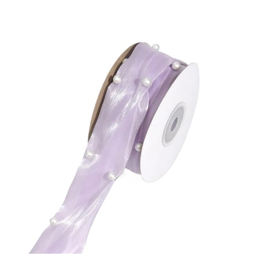 Farbband 3 Stück 5 Yards 4,5 cm breites Band Perlengazeband Blumenkuchen Verpackung Dekoration Handgemacht Materia FüR Die Dekoration(Purple) von QAZWZG