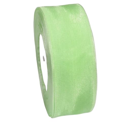 Farbband 3 Stück 50 Yards transparentes Chiffonband Spitzenstoff DIY Basteln Hochzeitsdekoration Verpackung FüR Die Dekoration(Green C,25mm) von QAZWZG
