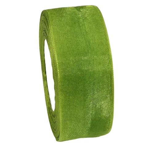 Farbband 3 Stück 50 Yards transparentes Chiffonband Spitzenstoff DIY Basteln Hochzeitsdekoration Verpackung FüR Die Dekoration(Green D,20mm) von QAZWZG