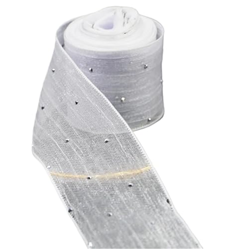 Farbband 3 Stück Bänder Plisseeband Diamantgeflecht Organzaband Haarschleife Material Verpackung Kleidung Dekoration FüR Die Dekoration(WHITE) von QAZWZG