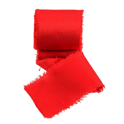 Farbband 4/6 Stück 5 Yards Bänder mit ausgefransten Kanten, Satin, handgefertigt, glattes, weiches Band for Hochzeitseinladungen, Blumensträuße, Geburtstagsfeiern, DIY-Dekoration FüR Die Dekoration(Re Farbband 4/6 Stück 5 Yards Bänder mit ausgefransten Kanten, Satin, handgefertigt, glattes, weiches Band for Hochzeitseinladungen, Blumensträuße, Geburtstagsfeiern, DIY-Dekoration FüR Die Dekoration(Re von QAZWZG