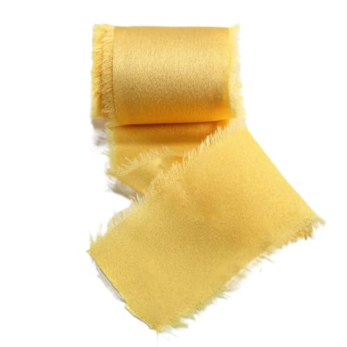 Farbband 4/6 Stück 5 Yards Bänder mit ausgefransten Kanten, Satin, handgefertigt, glattes, weiches Band for Hochzeitseinladungen, Blumensträuße, Geburtstagsfeiern, DIY-Dekoration FüR Die Dekoration(Ye Farbband 4/6 Stück 5 Yards Bänder mit ausgefransten Kanten, Satin, handgefertigt, glattes, weiches Band for Hochzeitseinladungen, Blumensträuße, Geburtstagsfeiern, DIY-Dekoration FüR Die Dekoration(Ye von QAZWZG