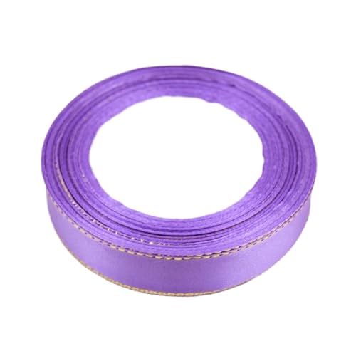 Farbband 4 Stück (25 Yards/Los) 20 mm Satinband mit Goldrand, Verpackung, Universalbänder FüR Die Dekoration(PURPLE,40mm) von QAZWZG