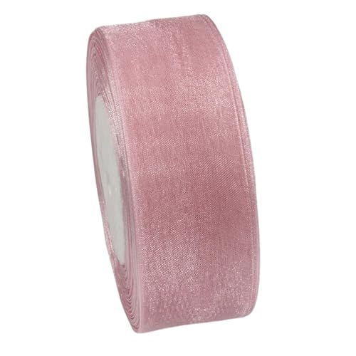 Farbband 4 Stück 50 Yards Bänder durchsichtiges Chiffonband Gurtband Basteln Hochzeitsdekoration Verpackung Schleife Stoff FüR Die Dekoration(Pink A,15mm) von QAZWZG