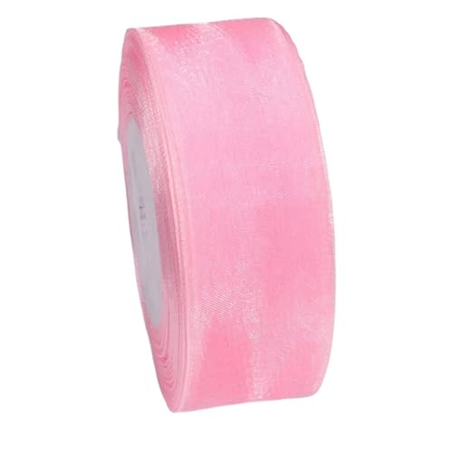 Farbband 4 Stück 50 Yards Bänder durchsichtiges Chiffonband Gurtband Basteln Hochzeitsdekoration Verpackung Schleife Stoff FüR Die Dekoration(Pink B,10mm) von QAZWZG