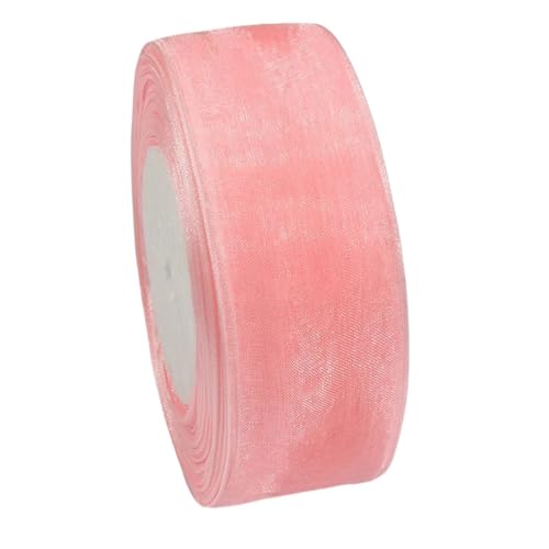 Farbband 4 Stück 50 Yards Bänder durchsichtiges Chiffonband Gurtband Basteln Hochzeitsdekoration Verpackung Schleife Stoff FüR Die Dekoration(Pink C,10mm) von QAZWZG