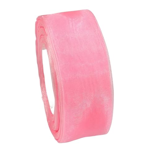 Farbband 4 Stück 50 Yards Bänder durchsichtiges Chiffonband Gurtband Basteln Hochzeitsdekoration Verpackung Schleife Stoff FüR Die Dekoration(Pink E,52mm) von QAZWZG