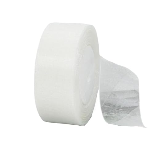 Farbband 4 Stück 50 Yards Bänder durchsichtiges Chiffonband Gurtband Basteln Hochzeitsdekoration Verpackung Schleife Stoff FüR Die Dekoration(White,38mm) von QAZWZG