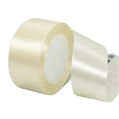 Farbband 4 Stück 6/10/15/20/25/40/50 mm 25 Yards/Rolle Satinbänder for Hochzeit, Party, Dekoration, handgefertigte Schleife, Handwerk, Kartenbänder FüR Die Dekoration(Beige,50mm) von QAZWZG