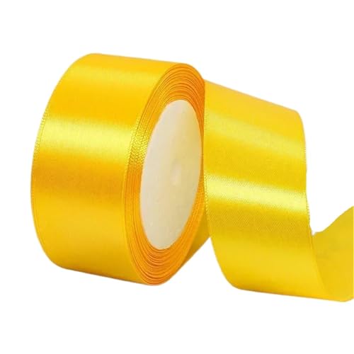 Farbband 4 Stück 6/10/15/20/25/40/50 mm 25 Yards/Rolle Satinbänder for Hochzeit, Party, Dekoration, handgefertigte Schleife, Handwerk, Kartenbänder FüR Die Dekoration(Gold,10mm) von QAZWZG