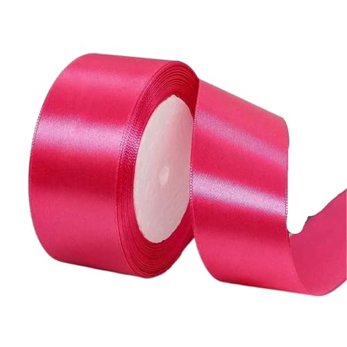 Farbband 4 Stück 6/10/15/20/25/40/50 mm 25 Yards/Rolle Satinbänder for Hochzeit, Party, Dekoration, handgefertigte Schleife, Handwerk, Kartenbänder FüR Die Dekoration(Rose red,25mm) von QAZWZG