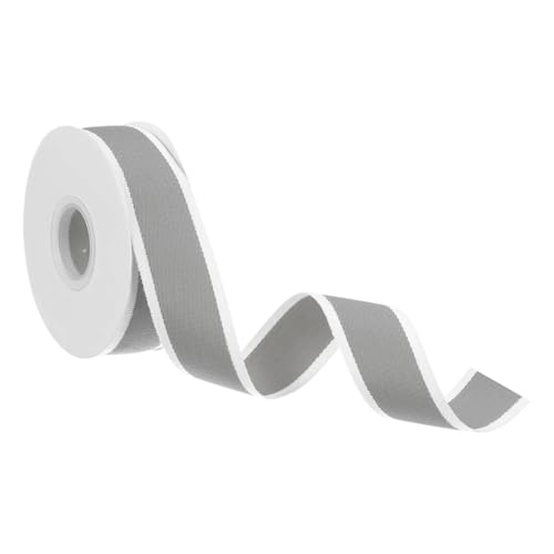 Farbband Band, 9,8 Yards x 25/38 mm, Bonbonband, Rolle, Stoff, Weihnachtsband for Verpacken, Heimdekoration, Blumendekoration FüR Die Dekoration(Gray,9.8 Yards x 38mm) von QAZWZG