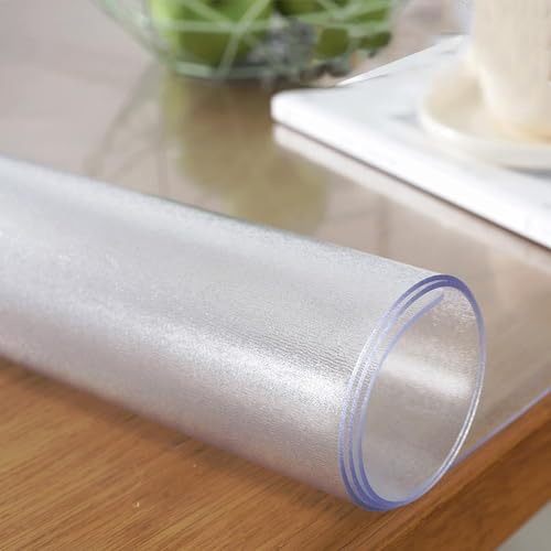 Durchsichtiger Tischdeckenschutz aus Kunststoff, rechteckig, 99 x 99 Zoll, wasserdichte, transparente Tischdecke aus PVC, quadratisch, individuelle Tischdecke für Esstisch, Buffetpartys und Cam Durchsichtiger Tischdeckenschutz aus Kunststoff, rechteckig, 99 x 99 Zoll, wasserdichte, transparente Tischdecke aus PVC, quadratisch, individuelle Tischdecke für Esstisch, Buffetpartys und Cam von QAZXDRFG