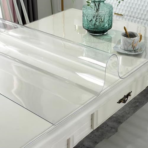 Maßgeschneiderter transparenter Tischdeckenschutz, 81,3 x 127,7 cm, 1,5 mm dicker, kratzfester, strapazierfähiger Kunststoff-Schreibtischunterlage, rutschfester Tischdeckenschutz für Couchtisch Maßgeschneiderter transparenter Tischdeckenschutz, 81,3 x 127,7 cm, 1,5 mm dicker, kratzfester, strapazierfähiger Kunststoff-Schreibtischunterlage, rutschfester Tischdeckenschutz für Couchtisch von QAZXDRFG