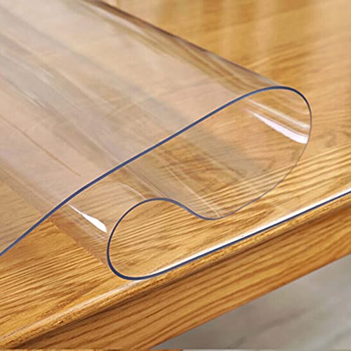 QAZXDRFG 35 * 63 Zoll durchsichtiger Tischschutz, rechteckige Tischdecke, transparent, wasserdicht, Dicke Schreibtischunterlage aus Kunststoff, Esstischschutz, PVC-Tischmatte für Bürocomputer QAZXDRFG 35 * 63 Zoll durchsichtiger Tischschutz, rechteckige Tischdecke, transparent, wasserdicht, Dicke Schreibtischunterlage aus Kunststoff, Esstischschutz, PVC-Tischmatte für Bürocomputer von QAZXDRFG