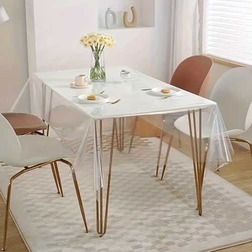QAZXDRFG Kristallklare Tischdeckenabdeckung, 137 x 137 cm, wasserdichte PVC-Tischschutzunterlage, transparente Matte für Couchtisch, Esszimmertisch, Büroschreibtisch, Beistelltisch/Nachttisch. QAZXDRFG Kristallklare Tischdeckenabdeckung, 137 x 137 cm, wasserdichte PVC-Tischschutzunterlage, transparente Matte für Couchtisch, Esszimmertisch, Büroschreibtisch, Beistelltisch/Nachttisch. von QAZXDRFG