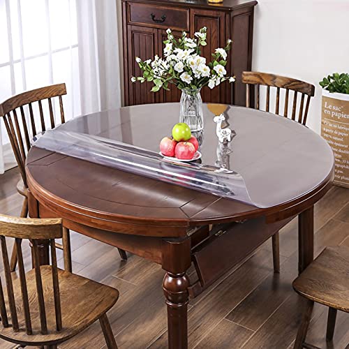 Tischdecke, transparent, rund, 110 cm, 130 cm, 150 cm, 2 mm PVC-Kunststoff, weiches Glas, abwaschbar, durchsichtige Tischdecke, faltbare Tischunterlage – unterstützt individuelle Anpassung (Größ Tischdecke, transparent, rund, 110 cm, 130 cm, 150 cm, 2 mm PVC-Kunststoff, weiches Glas, abwaschbar, durchsichtige Tischdecke, faltbare Tischunterlage – unterstützt individuelle Anpassung (Größ von QAZXDRFG