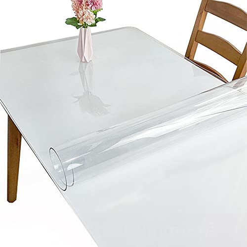 Transparente PVC-Tischdecke, transparenter Tischschutz, 100 x 200 cm, wasserdicht, transparente Tischdecke aus Kunststoff, Tischdeckenbezug für rechteckige Küche, Kaffee, Büro, Esszimmer (Größe Transparente PVC-Tischdecke, transparenter Tischschutz, 100 x 200 cm, wasserdicht, transparente Tischdecke aus Kunststoff, Tischdeckenbezug für rechteckige Küche, Kaffee, Büro, Esszimmer (Größe von QAZXDRFG