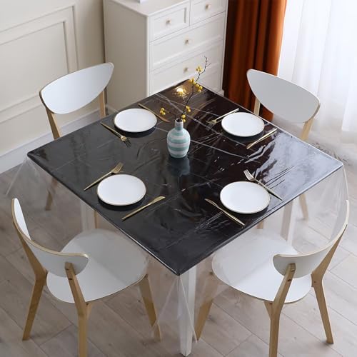 Transparente Schreibtischabdeckung, 54 x 54 Zoll, transparente Schreibtischabdeckung, Vinyl-Schreibtischunterlage, Tischabdeckung aus PVC-Kunststoff für Büro, Kommode, Nachttisch, Computer- und Transparente Schreibtischabdeckung, 54 x 54 Zoll, transparente Schreibtischabdeckung, Vinyl-Schreibtischunterlage, Tischabdeckung aus PVC-Kunststoff für Büro, Kommode, Nachttisch, Computer- und von QAZXDRFG