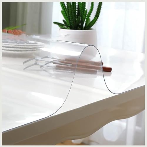 Transparenter Tischdeckenschutz, 50,8 x 180,3 cm, 1,5 mm transparentes PVC-Vinyl, wasserdichte Tischdecken, anpassbare transparente Tischdecke, abwischbarer, wasserdichter Tischdeckenschutz, fü Transparenter Tischdeckenschutz, 50,8 x 180,3 cm, 1,5 mm transparentes PVC-Vinyl, wasserdichte Tischdecken, anpassbare transparente Tischdecke, abwischbarer, wasserdichter Tischdeckenschutz, fü von QAZXDRFG