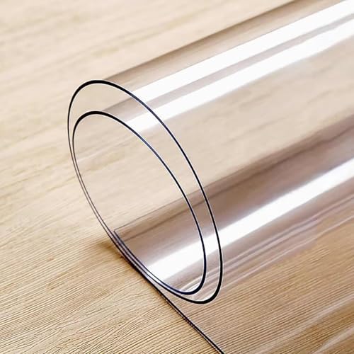 Transparenter Tischschutz, 61 x 122 cm, 2 mm dicke Kunststoff-Tischdecke, wasserdichter transparenter PVC-Tischschutz, Schreibtischschutzmatte, Schreibtischunterlage für Schreibtisch, Kaffee- u Transparenter Tischschutz, 61 x 122 cm, 2 mm dicke Kunststoff-Tischdecke, wasserdichter transparenter PVC-Tischschutz, Schreibtischschutzmatte, Schreibtischunterlage für Schreibtisch, Kaffee- u von QAZXDRFG