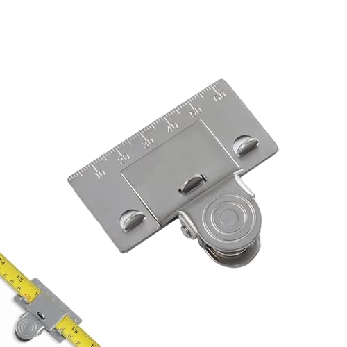 Edelstahl-Maßbandclip, tragbares Präzisionsmess-Befestigungswerkzeug für Ecken oder Winkel, Maßband-Locator mit klaren Skalen, ideal für Heimwerker, Bau und Handwerk (Silber; 60 x 45 mm) von QBDIANGEN