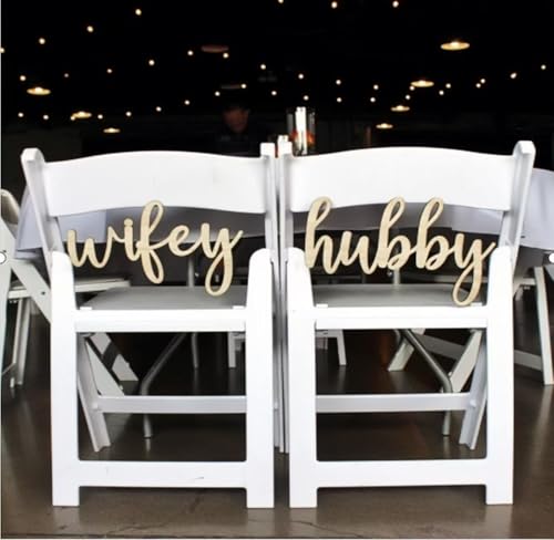 Holzschilder mit Aufschrift "Wifey Hubby Chair", rustikaler Stil, Hochzeitsdekoration für Verlobung, Brautparty, Junggesellinnenabschied, Verlobung, Hochzeit, Party-Dekoration Holzschilder mit Aufschrift "Wifey Hubby Chair", rustikaler Stil, Hochzeitsdekoration für Verlobung, Brautparty, Junggesellinnenabschied, Verlobung, Hochzeit, Party-Dekoration von QBFWETY