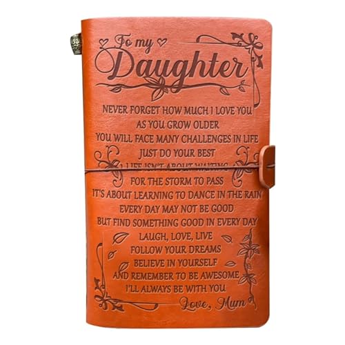 QBGJDOGE Notizbuch, Skizzenbuch aus Leder, handgefertigt, Tagebuch, Notizbuch, Tagebuch, Handkonto for meine Tochter, for Arbeit, Studium(Mn374) von QBGJDOGE