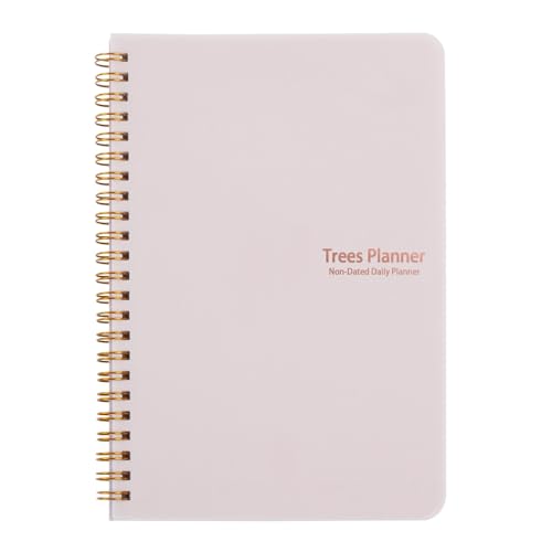QBGJDOGE Notizbuch-Bäume, A5, Tagesplaner, Agenda, Notizbuch, Wochenziele, Gewohnheitspläne, Schreibwaren, Büro, Schulbedarf, for die Arbeit, das Studium(Pink) von QBGJDOGE
