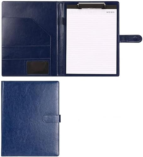 QBGJDOGE Riemen, robuste Taschen, Werkzeug, Arbeitsschürzen, Klemmbrett-Ordner mit Abdeckung for Notizblockhalter, Briefgröße A4, Schreibblock for Schule, Büro, Konferenz(Blue,With notebook) von QBGJDOGE