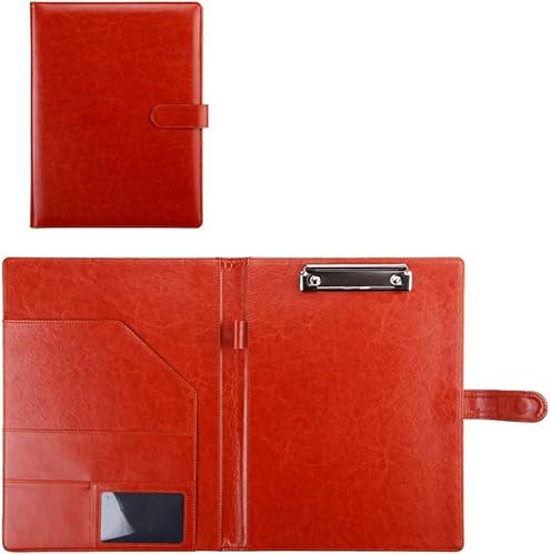 QBGJDOGE Riemen, robuste Taschen, Werkzeug, Arbeitsschürzen, Klemmbrett-Ordner mit Abdeckung for Notizblockhalter, Briefgröße A4, Schreibblock for Schule, Büro, Konferenz(Brown,No notebook) von QBGJDOGE
