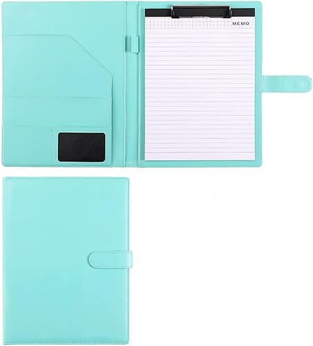 QBGJDOGE Riemen, robuste Taschen, Werkzeug, Arbeitsschürzen, Klemmbrett-Ordner mit Abdeckung for Notizblockhalter, Briefgröße A4, Schreibblock for Schule, Büro, Konferenz(Sky Blue,With notebook) von QBGJDOGE