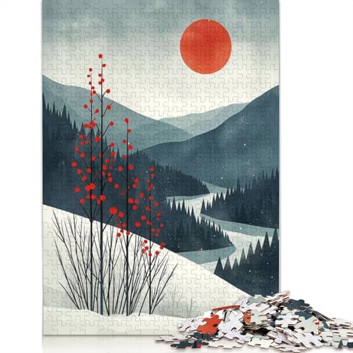 Tranquil Nordic Canvas Puzzle DIY Spiel Papier Rechteckiges Puzzle für Jungen oder Mädchen Geburtstagsgeschenk 1000 Teile (75 x 50 cm) von QBIREX