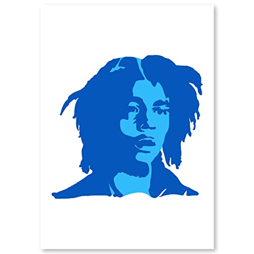 Bob Marley Schablone - 2 Schichten Plastik - A3 42 x 29,7cm - Höhe Bob 25 cm - wiederverwendbare kinderfreundliche Schablone für Malerei, Handwerk, Wände und Möbel von QBIX