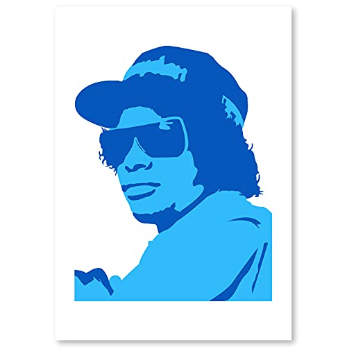 QBIX Eazy-E NWA Schablone - 2 Schichten Plastik - A3 42 x 29,7cm - Höhe Eazy-E 32 cm - Wiederverwendbare kinderfreundliche Schablone für Malerei, Handwerk, Wände und Möbel von QBIX