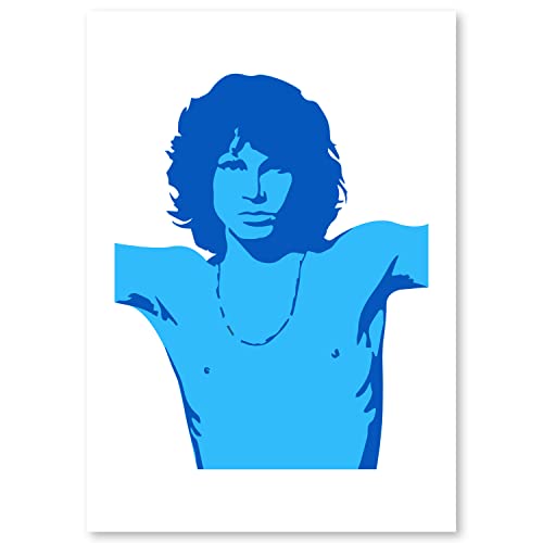 Jim Morrison Schablone - 2 Schichten Plastik - A3 42 x 29,7cm - Höhe Jim 32 cm - wiederverwendbare kinderfreundliche Schablone für Malerei, Handwerk, Wände und Möbel von QBIX