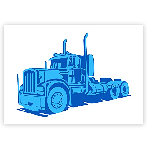 LKW Schablone - Plastik - 2 Schichten - A3 42 x 29,7cm - LKW-Breite 35 cm - wiederverwendbare kinderfreundliche Schablone für Malerei, Handwerk, Wände und Möbel LKW Schablone - Plastik - 2 Schichten - A3 42 x 29,7cm - LKW-Breite 35 cm - wiederverwendbare kinderfreundliche Schablone für Malerei, Handwerk, Wände und Möbel von QBIX